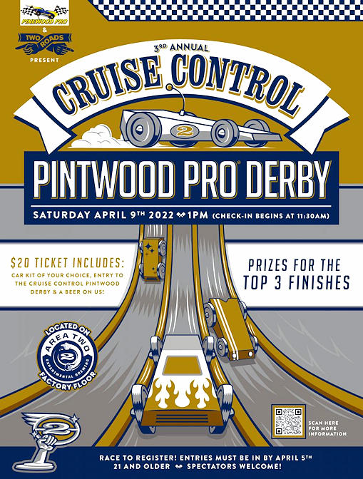 adult Pintwood Pro® derby car race at Two Roads Stratford CT